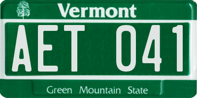 VT license plate AET041