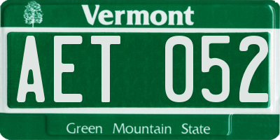 VT license plate AET052