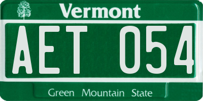 VT license plate AET054