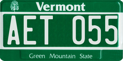 VT license plate AET055