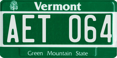 VT license plate AET064