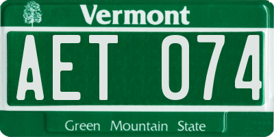 VT license plate AET074