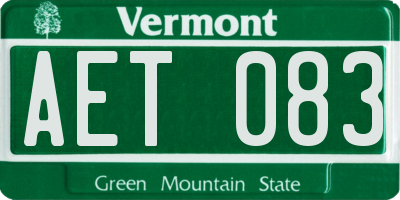 VT license plate AET083
