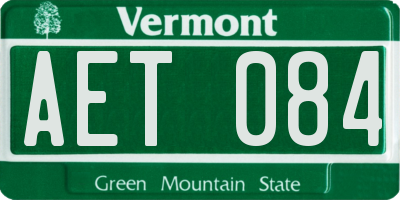VT license plate AET084