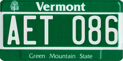 VT license plate AET086