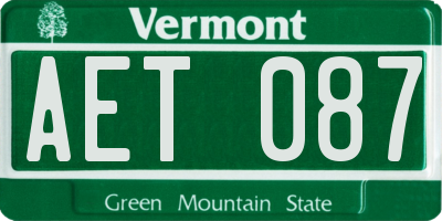 VT license plate AET087