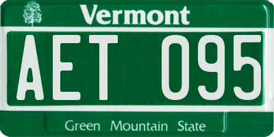VT license plate AET095