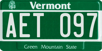 VT license plate AET097