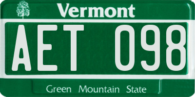 VT license plate AET098