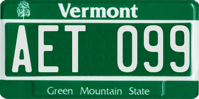 VT license plate AET099