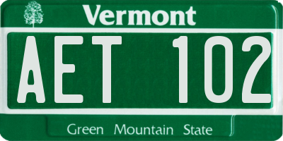 VT license plate AET102