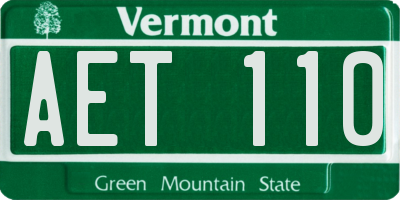 VT license plate AET110