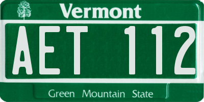 VT license plate AET112