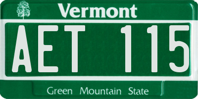 VT license plate AET115