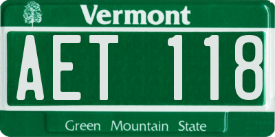 VT license plate AET118