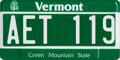 VT license plate AET119