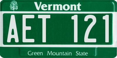 VT license plate AET121