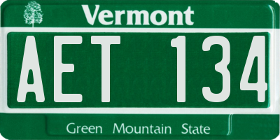 VT license plate AET134