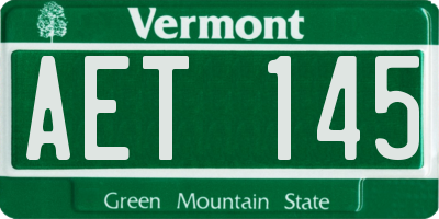 VT license plate AET145