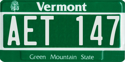 VT license plate AET147