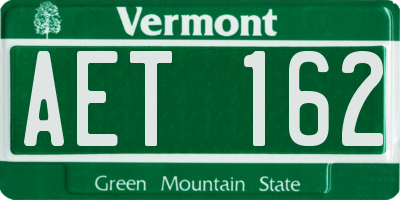 VT license plate AET162