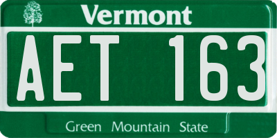 VT license plate AET163