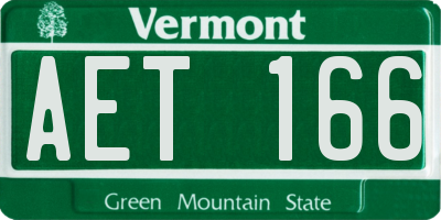VT license plate AET166