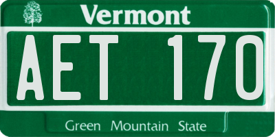 VT license plate AET170