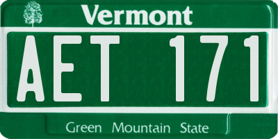 VT license plate AET171