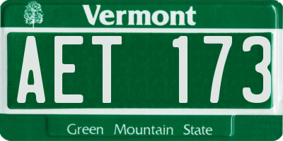 VT license plate AET173