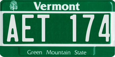 VT license plate AET174
