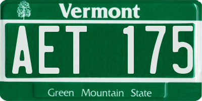 VT license plate AET175