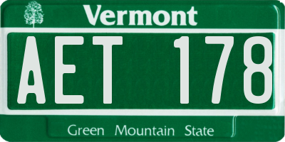 VT license plate AET178