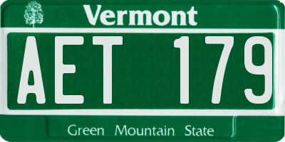 VT license plate AET179
