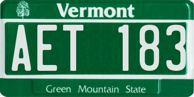 VT license plate AET183