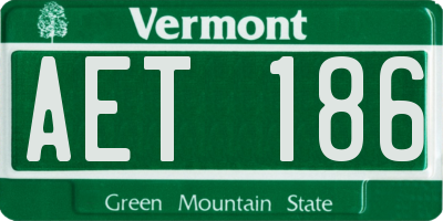 VT license plate AET186