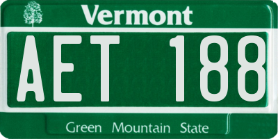 VT license plate AET188