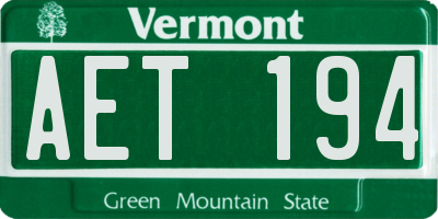 VT license plate AET194