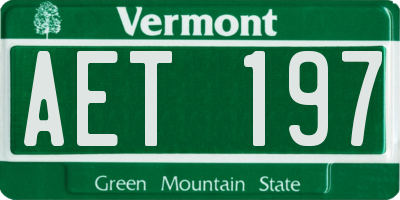 VT license plate AET197