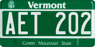 VT license plate AET202