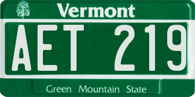 VT license plate AET219