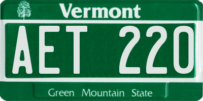 VT license plate AET220