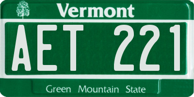VT license plate AET221