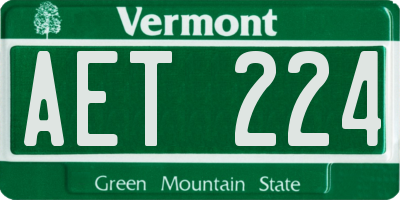 VT license plate AET224