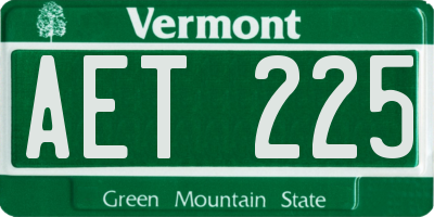 VT license plate AET225
