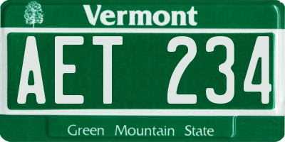 VT license plate AET234