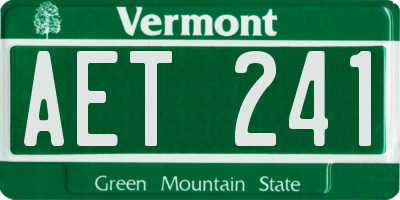 VT license plate AET241