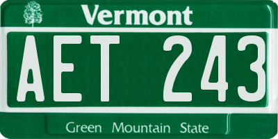 VT license plate AET243