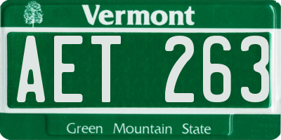 VT license plate AET263