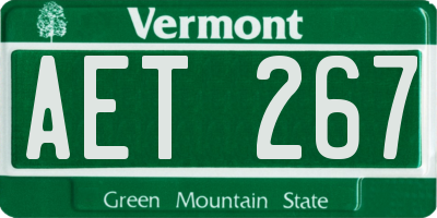 VT license plate AET267